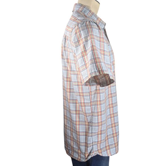 North Face Men's Large Short Sleeve Plaid Button Front Casual Shirt - Picture 3 of 11